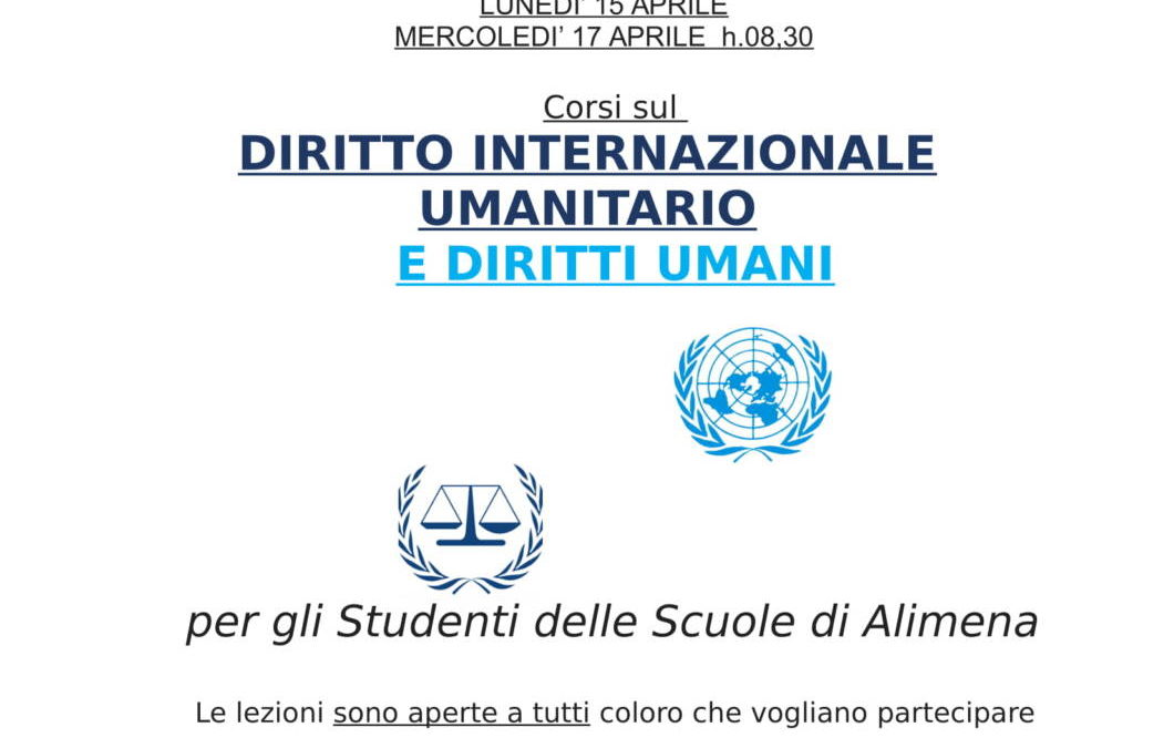 CORSI DI DIRITTO INTERNAZIONALE UMANITARIO E DIRITTI UMANI  PRESSO LA BIBLIOTECA “FILIPPO VALENZA” 13-17 APRILE